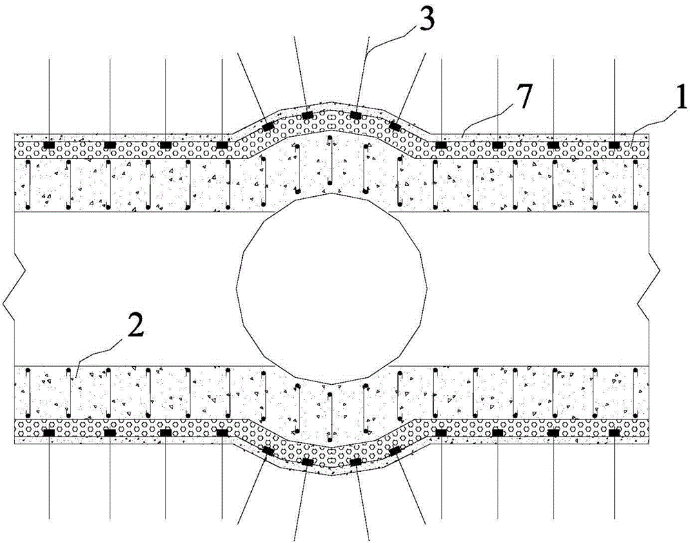 Construction method of impact prevention and shock absorption supporting structure of ingate