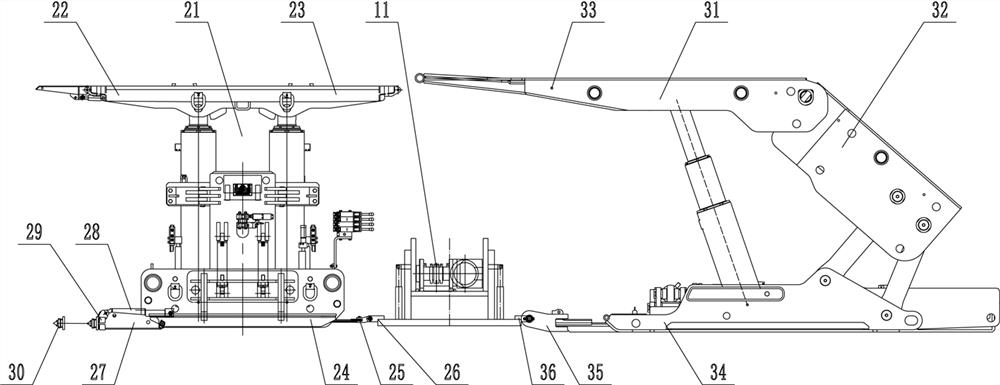 Bottom-cleaning-free self-moving roof protection system for return airway of fully mechanized coal mining face of thin coal seam of coal mine