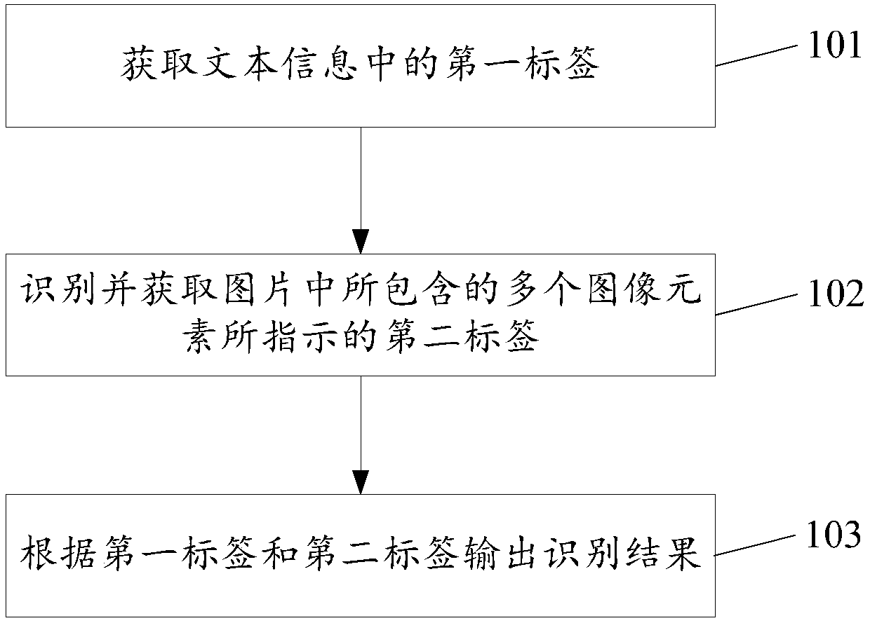 Method and device for recognizing picture by combining text and picture