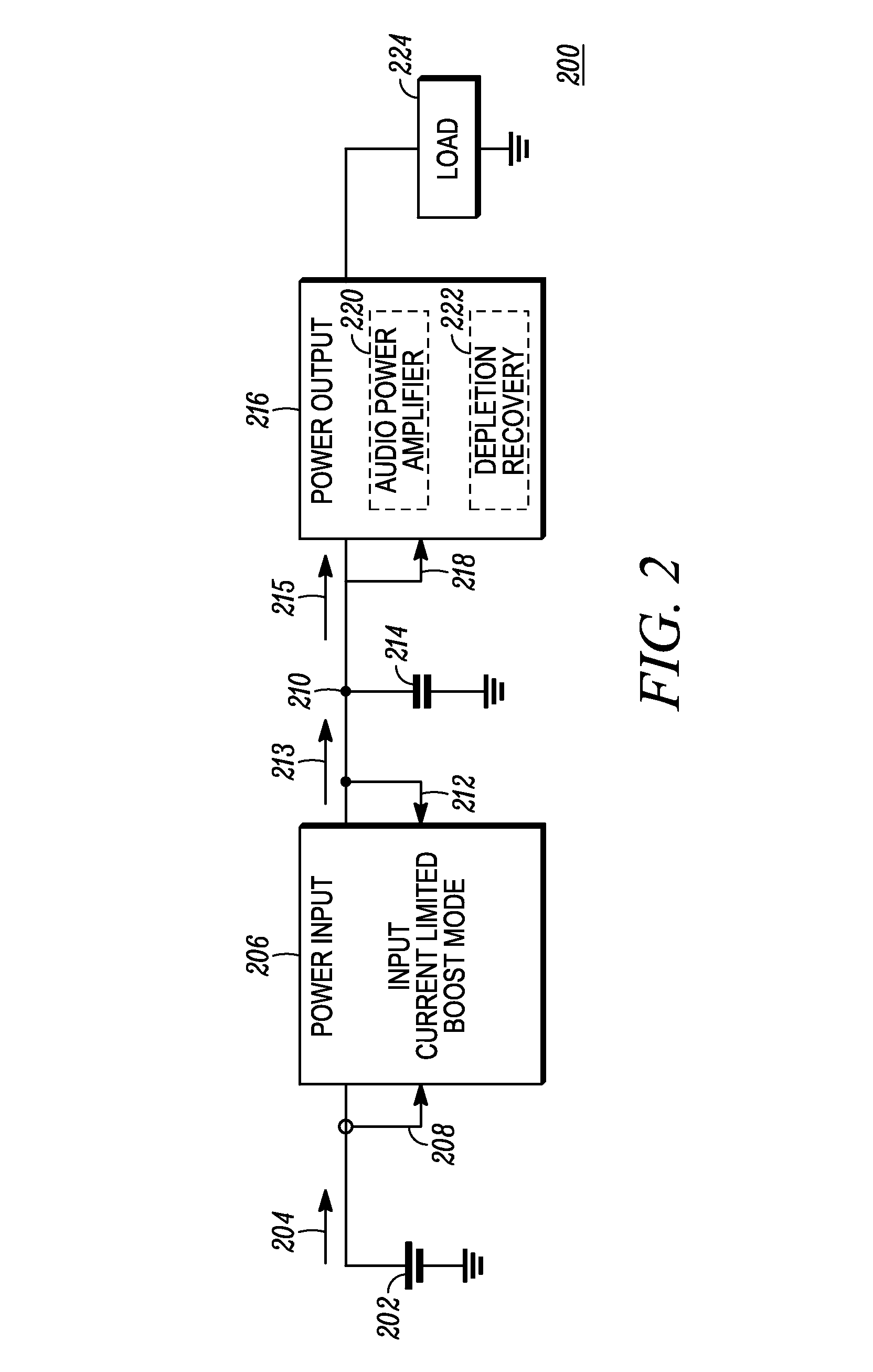 Input current limited power supply and audio power amplifier for high power reproduction of nondeterministic signals