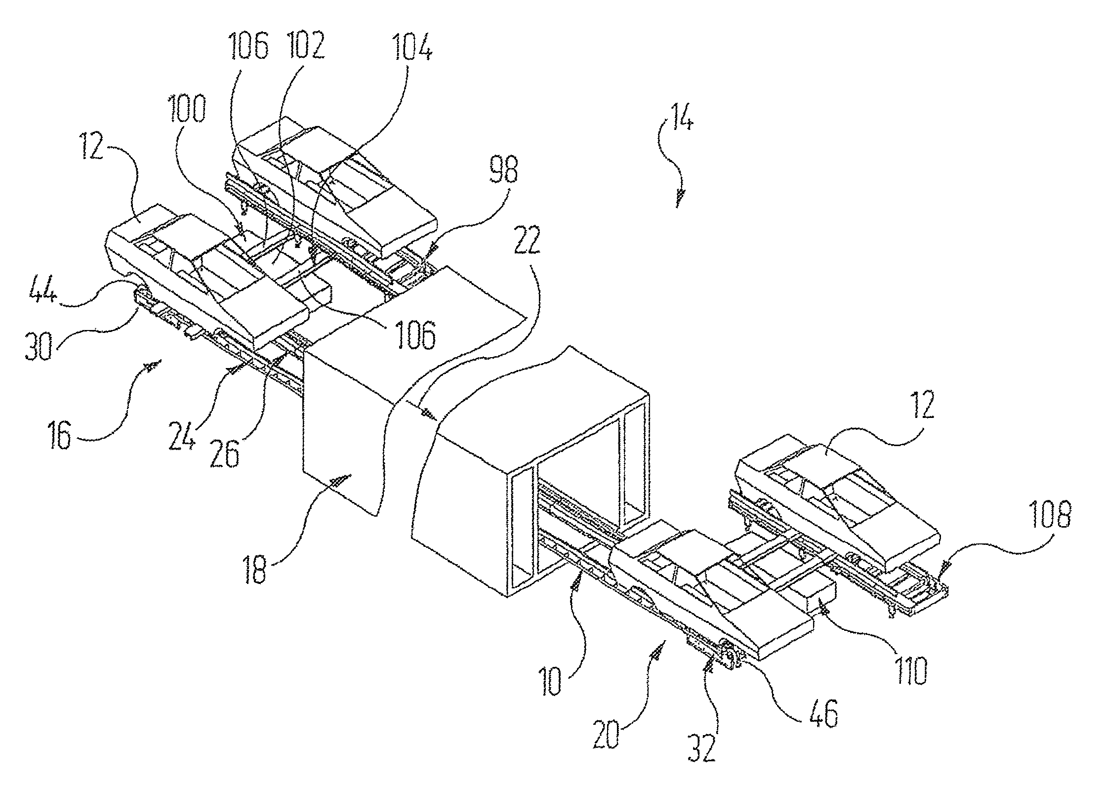 Apparatus for conveying and plant for surface-treating articles