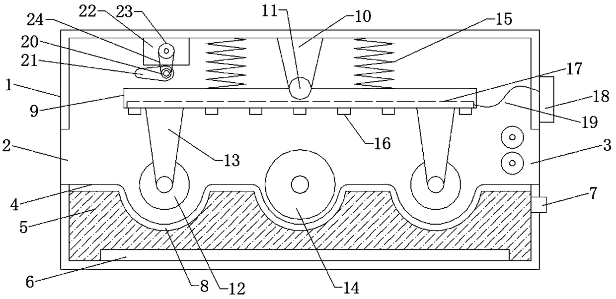 Platform conveying drying device for fabric processing