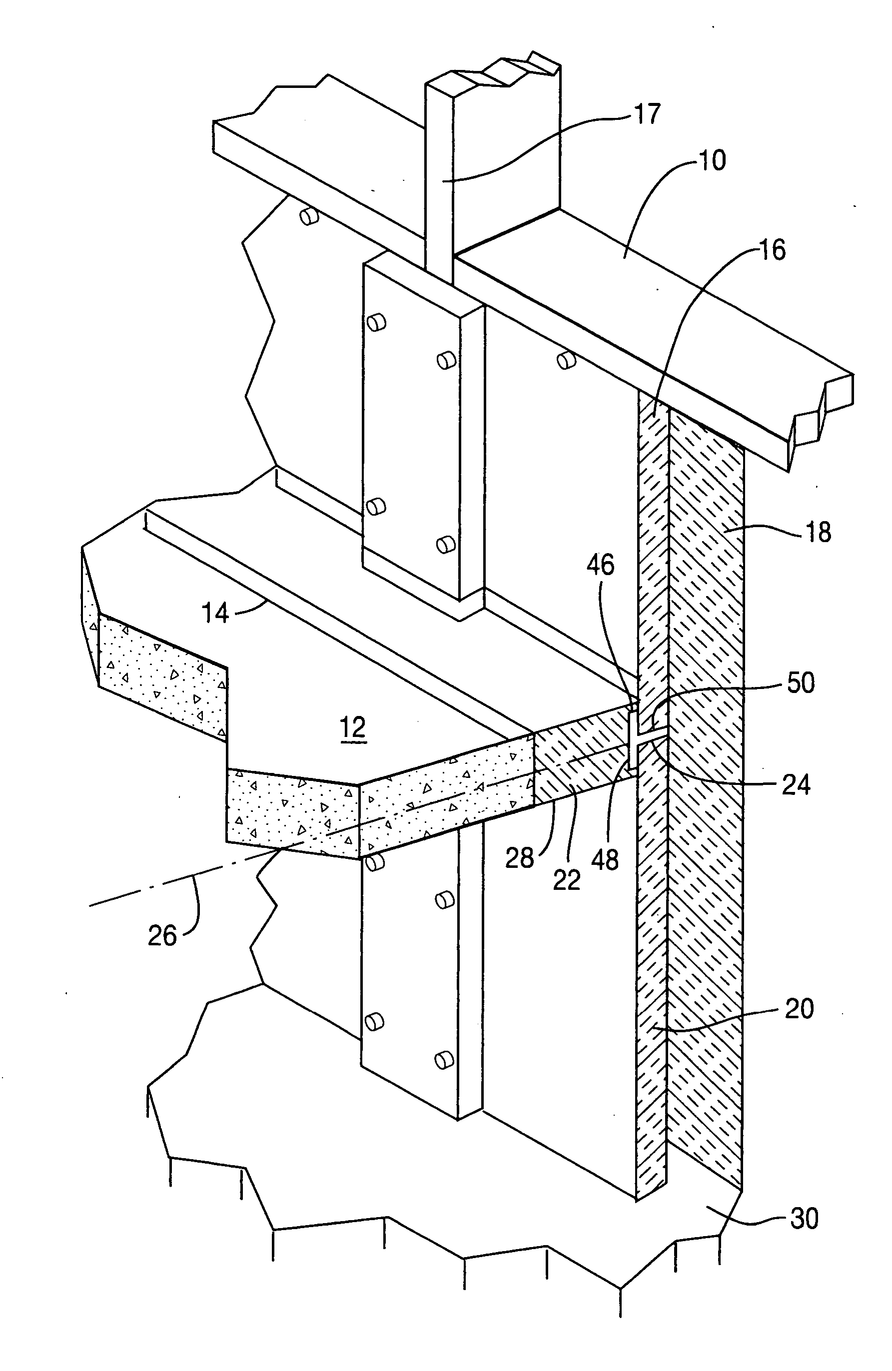 Means and method for fireproof sealing between the peripheral edge of individual floors of a building and the exterior wall structure thereof