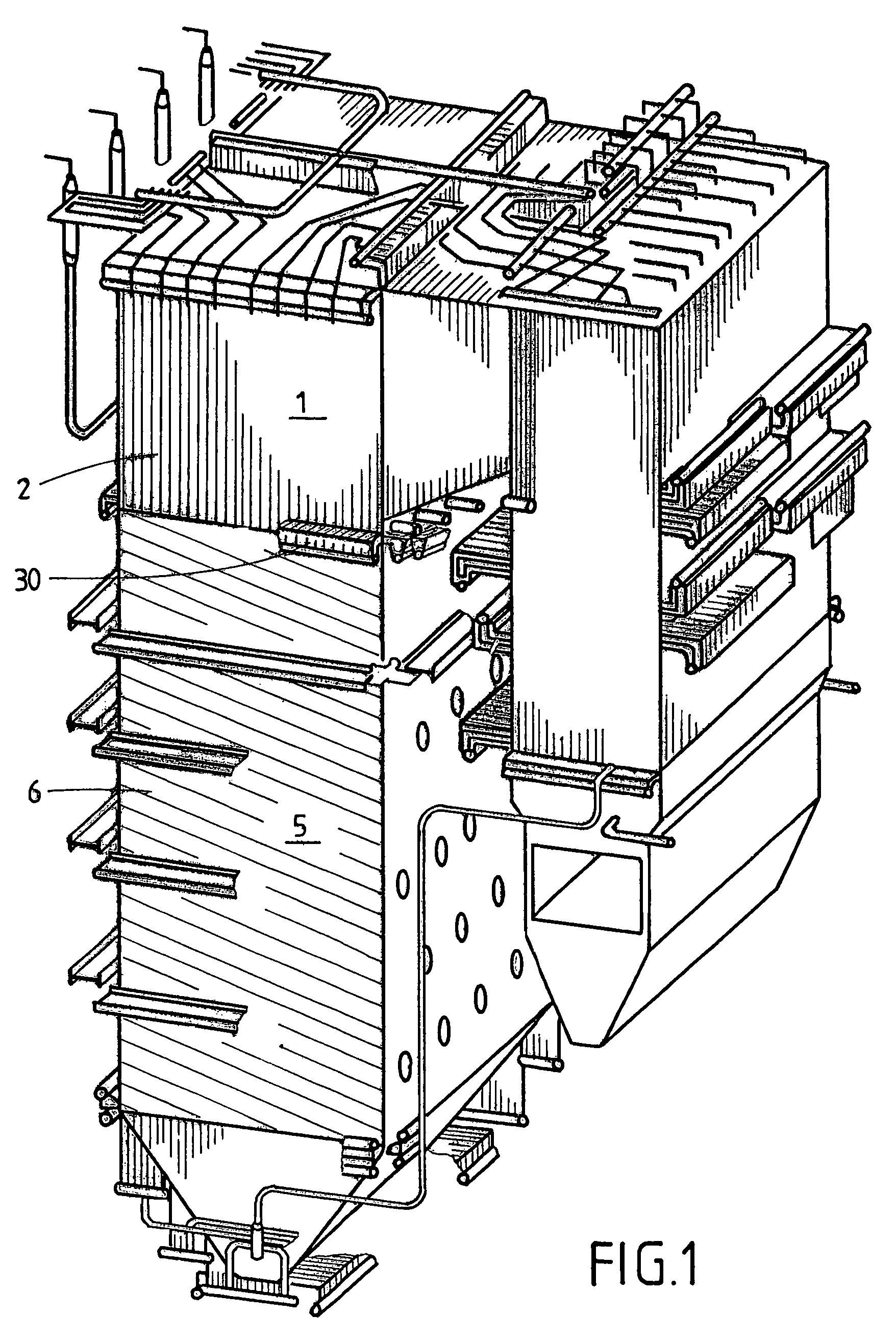 Suspended steam boiler