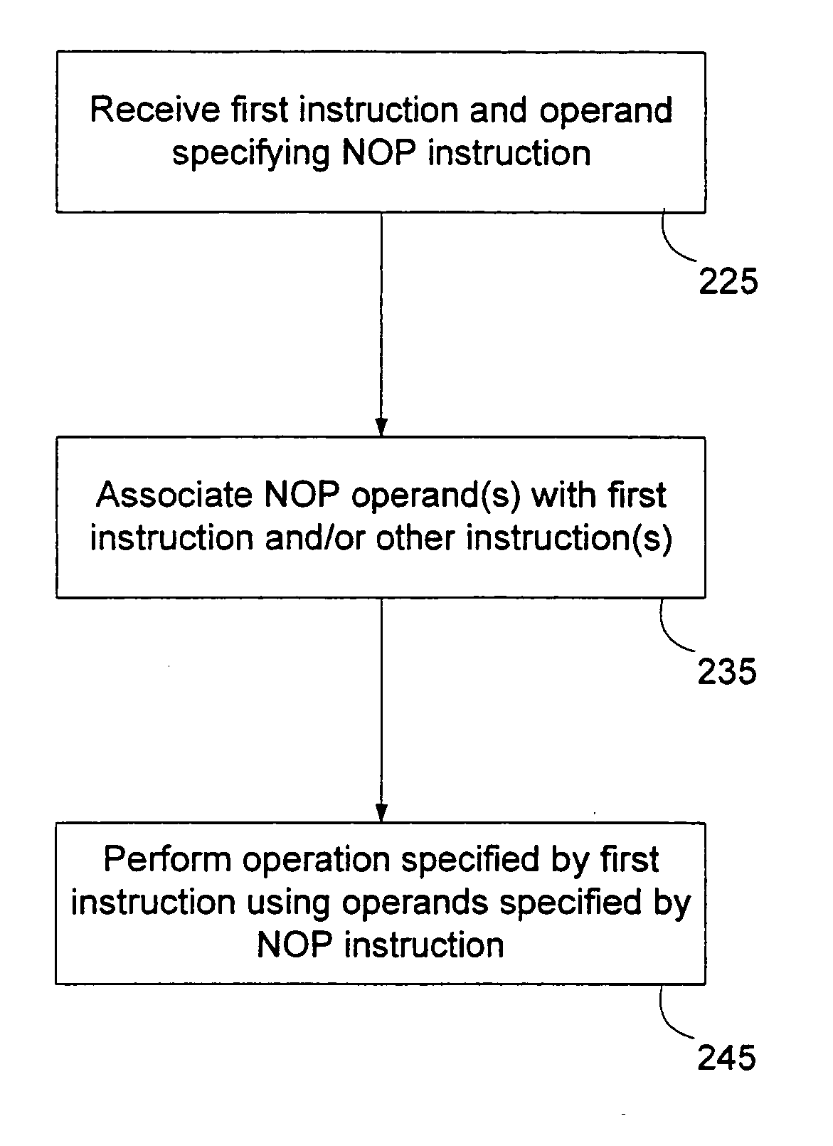 Instruction set extension using operand bearing NOP instructions