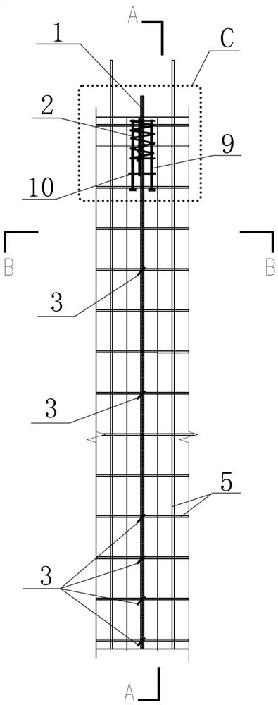 Longitudinal rib hollow wallboard, multifunctional hanging ring connecting joint of longitudinal rib hollow wallboard and design construction method thereof