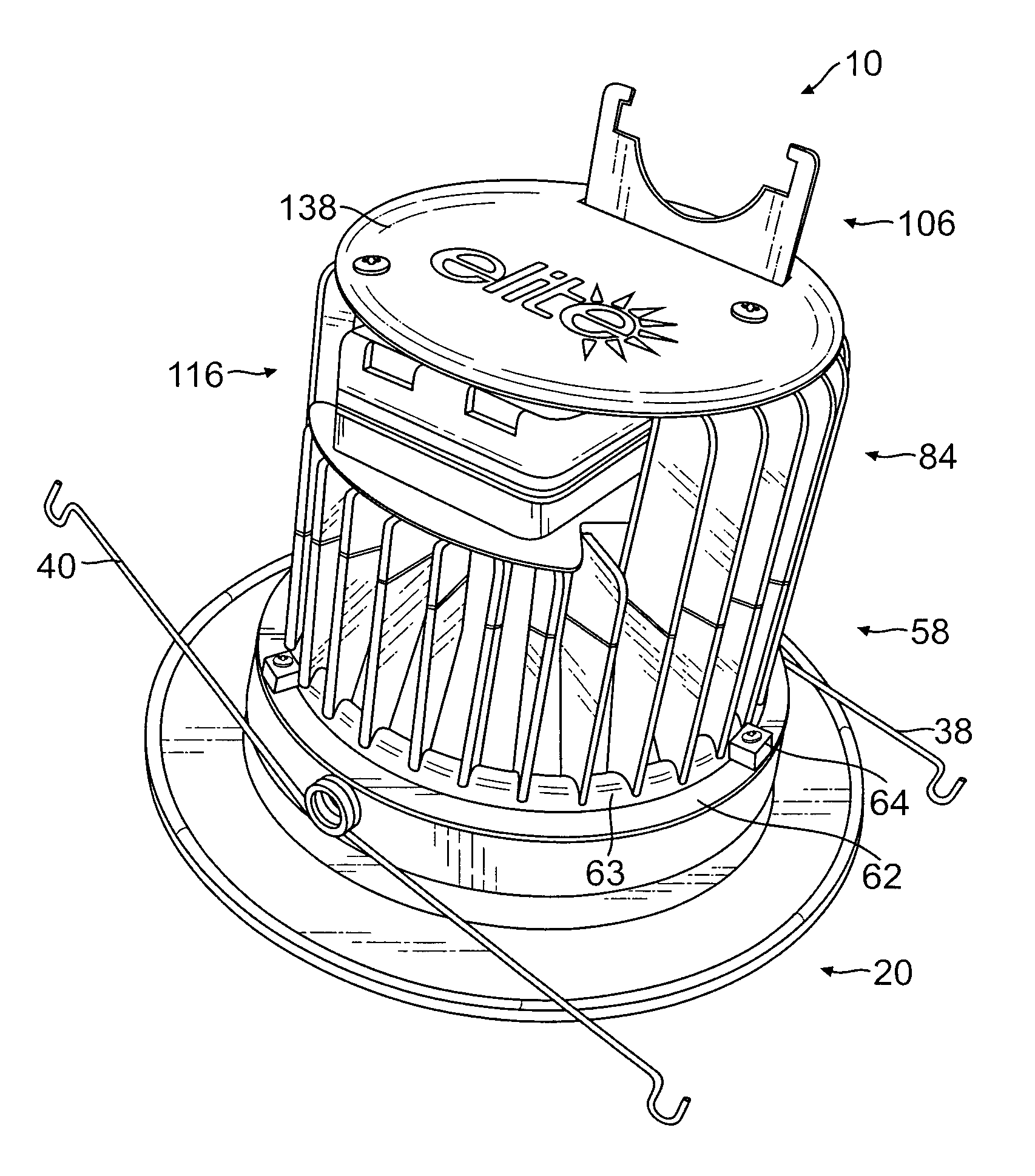 LED lighting luminaire having replaceable operating components and improved heat dissipation features