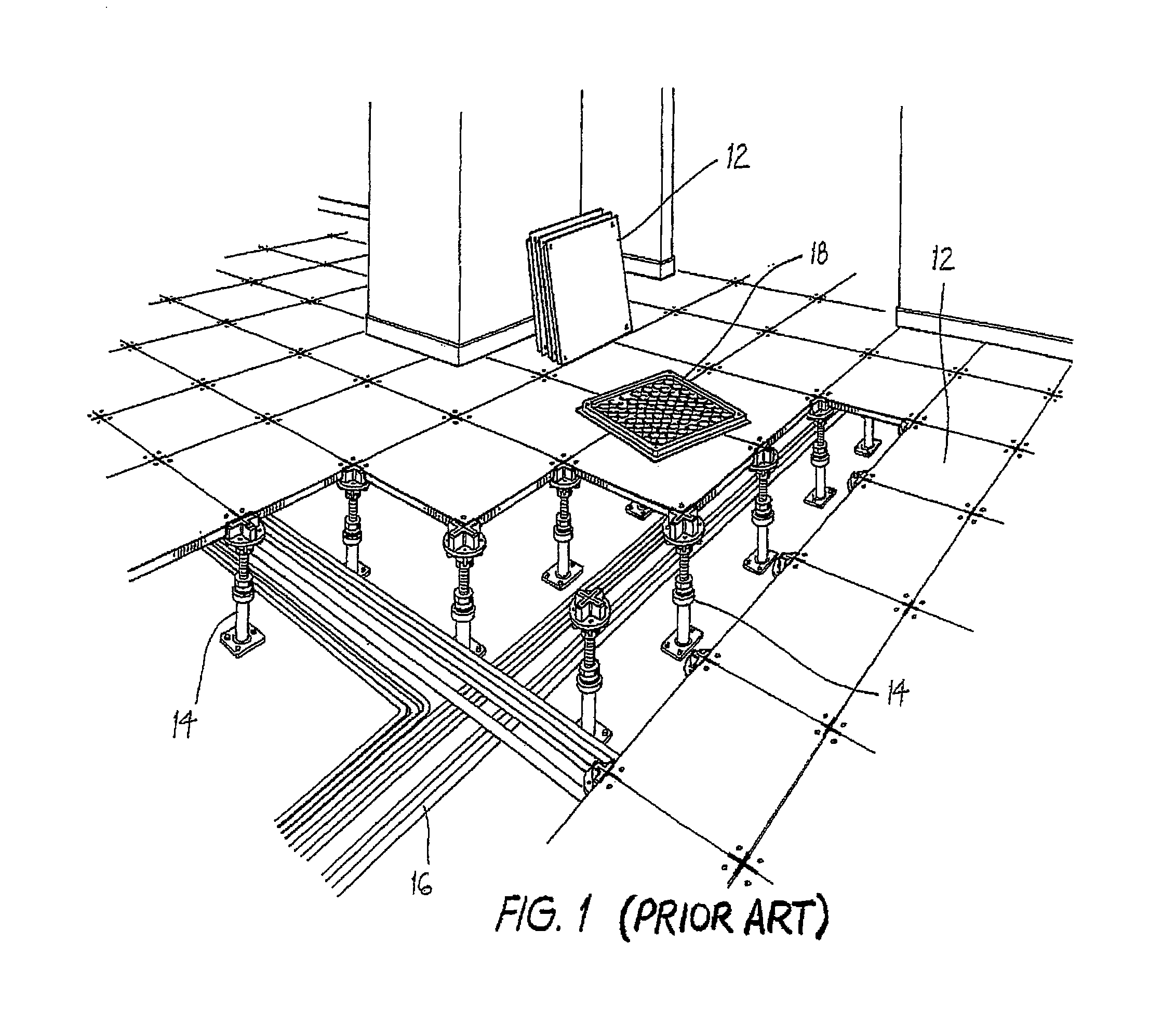 Air tight access floor assembly