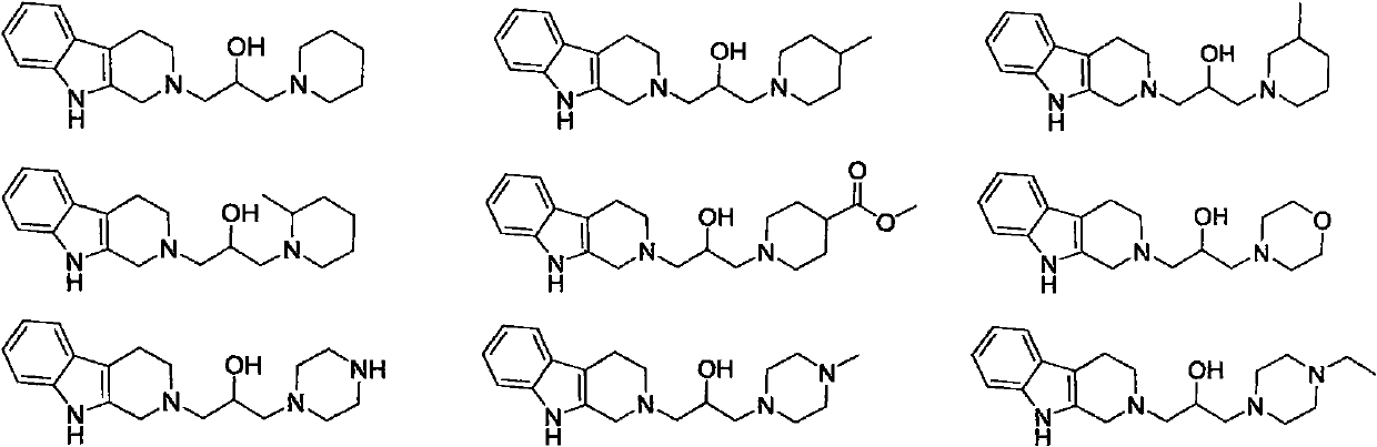 Isopropanolamine substructure-containing 1, 2, 3, 4-tetrahydro-beta-carboline compound and preparation method and application thereof