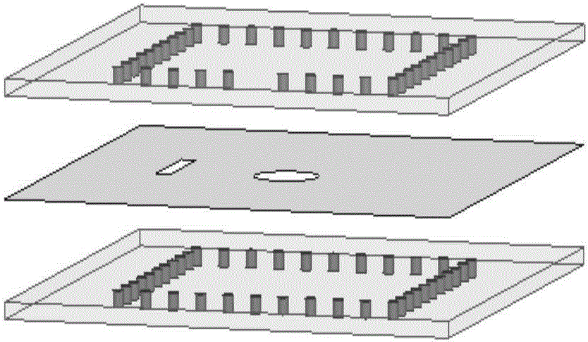 Stacked type three-order substrate integrated waveguide filter