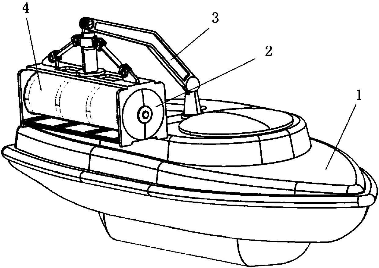 Recovering device and method for recovering UUV (underwater unmanned vehicle) on water surface of USV (unmanned surface vehicle) based on flexible arm