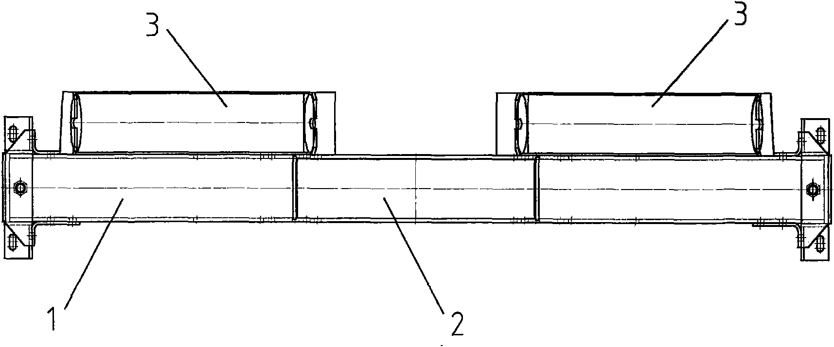 Bidirectional adjustable groove profile carrier roller frame used for tube-shaped belt conveyer