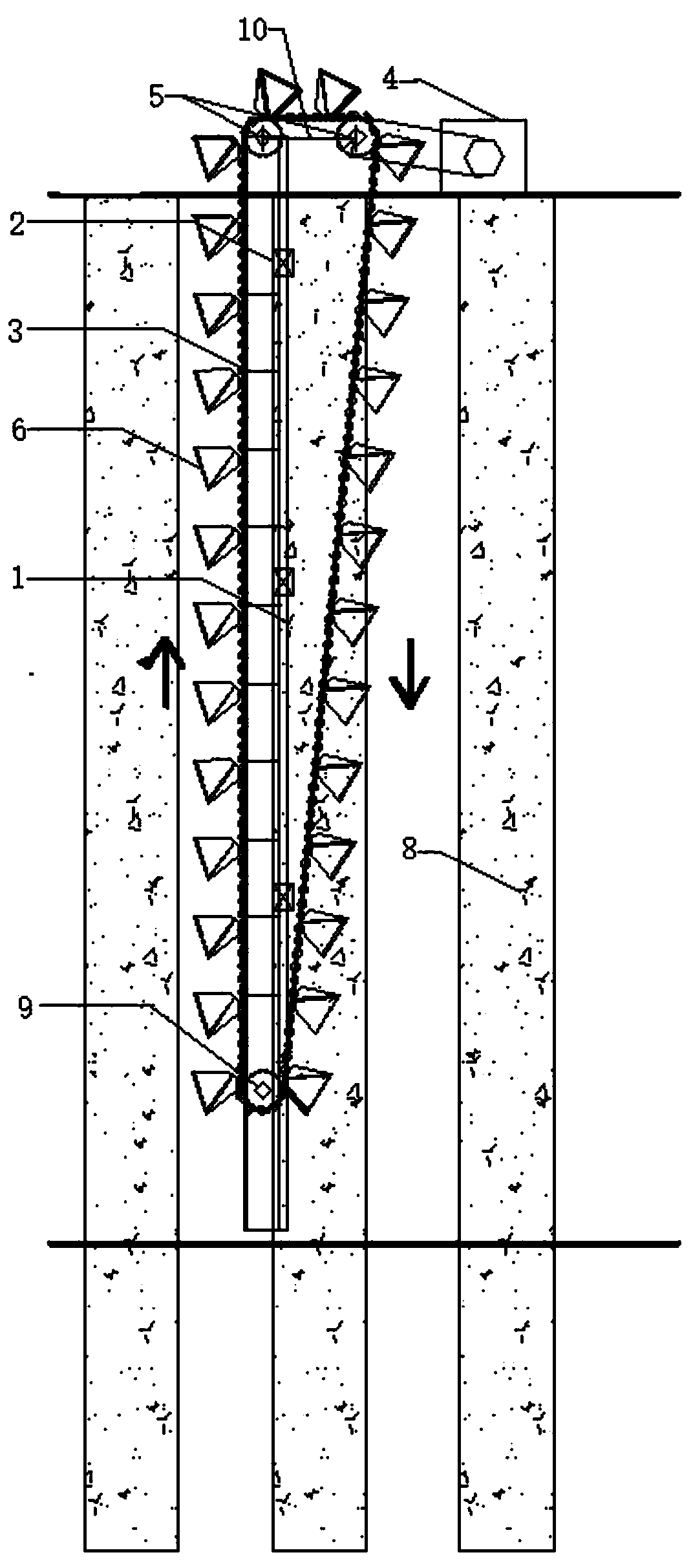 Deep foundation pit earthwork vertical soil sampling equipment