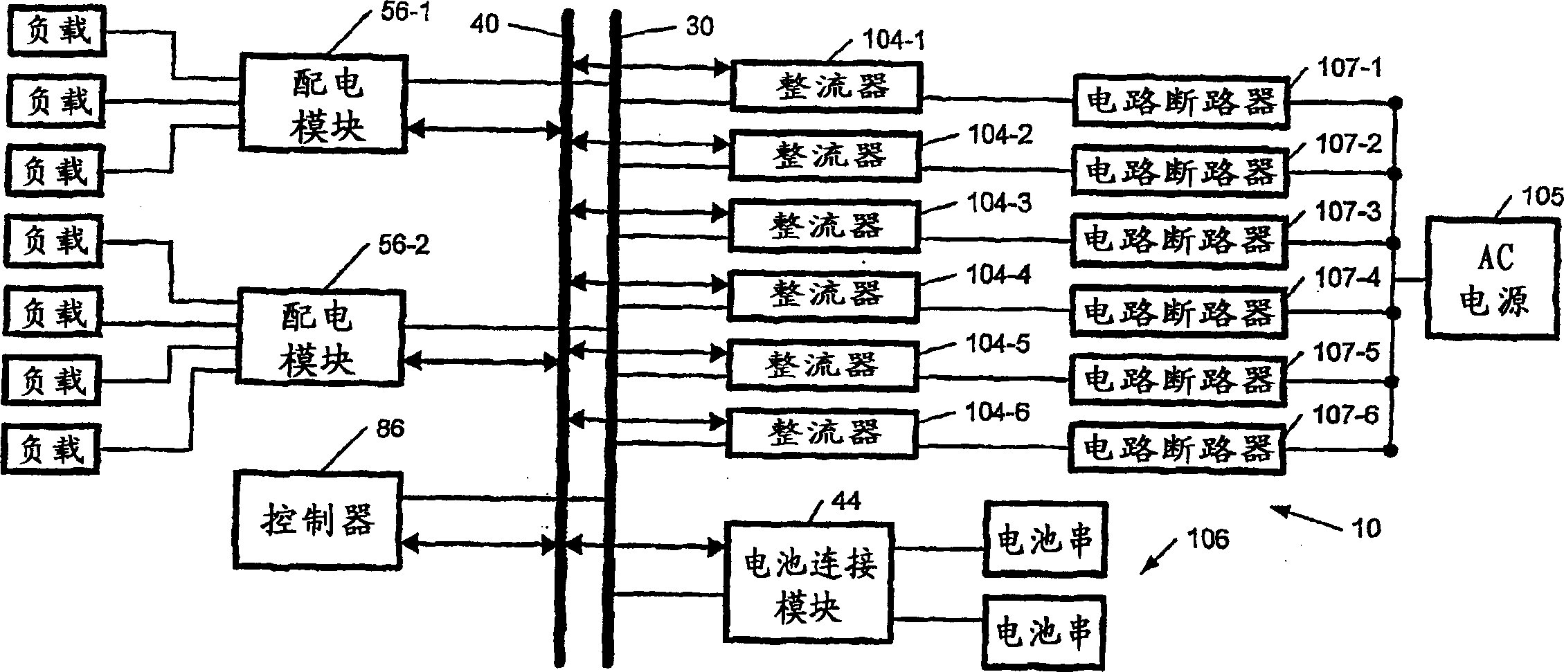 Automatic module configuration in a telecommunications power system and battery configuration with a click