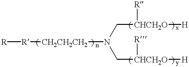 Detergent compositions having polyalkoxylated amine foam stabilizers