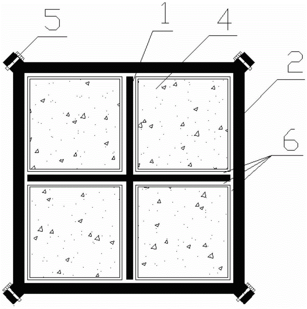 An energy-dissipating support member for anti-buckling and energy-dissipating support of square steel pipe with variable cross-section steel core assembled with cross-shaped bolts