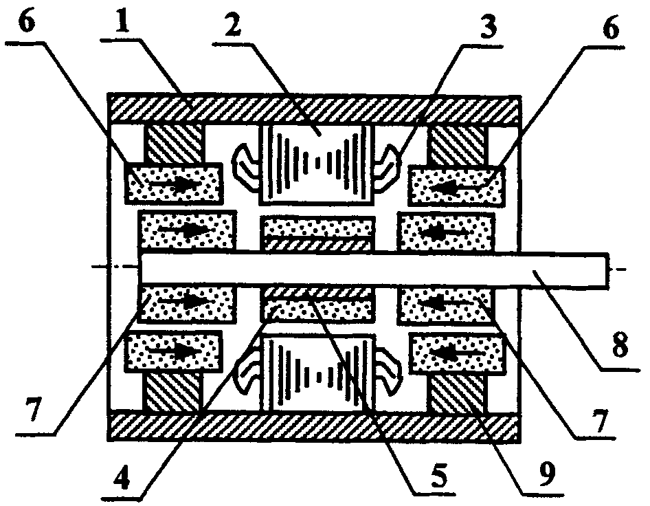 Passive magnetic suspension brushless D.C. motor