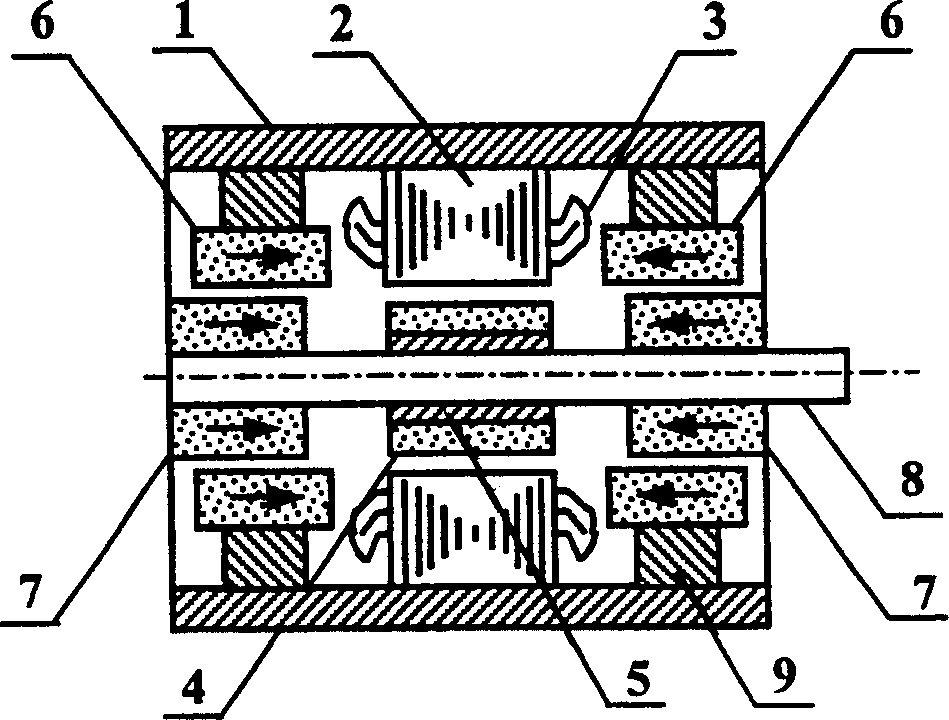 Passive magnetic suspension brushless D.C. motor