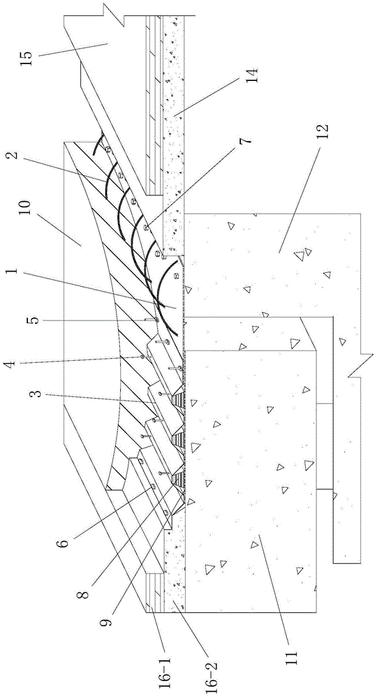 Corrugated steel plate built-in seamless expansion device between girder and bridge abutment and construction method of seamless expansion device