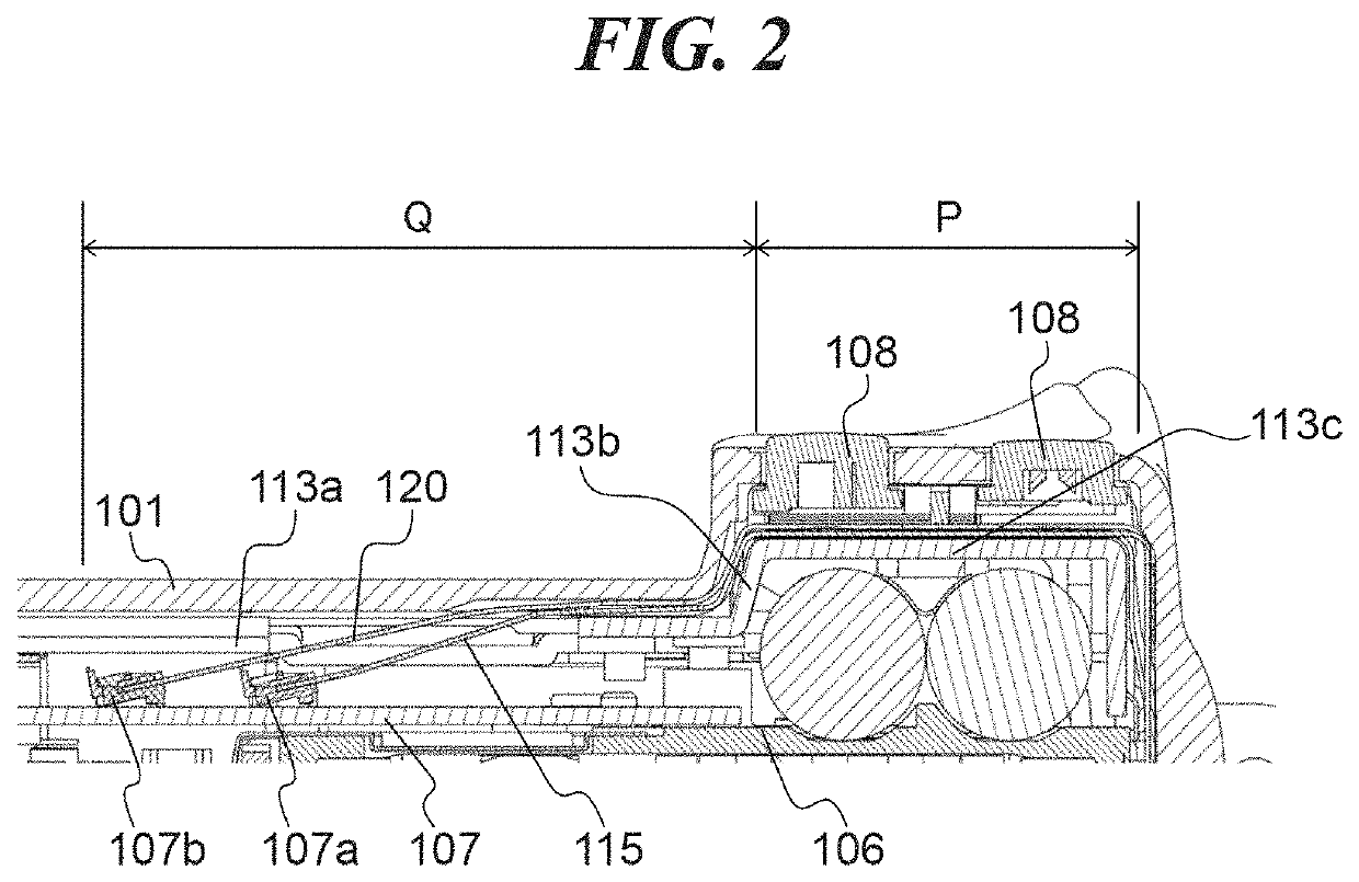 Electronic apparatus equipped with flexible boards