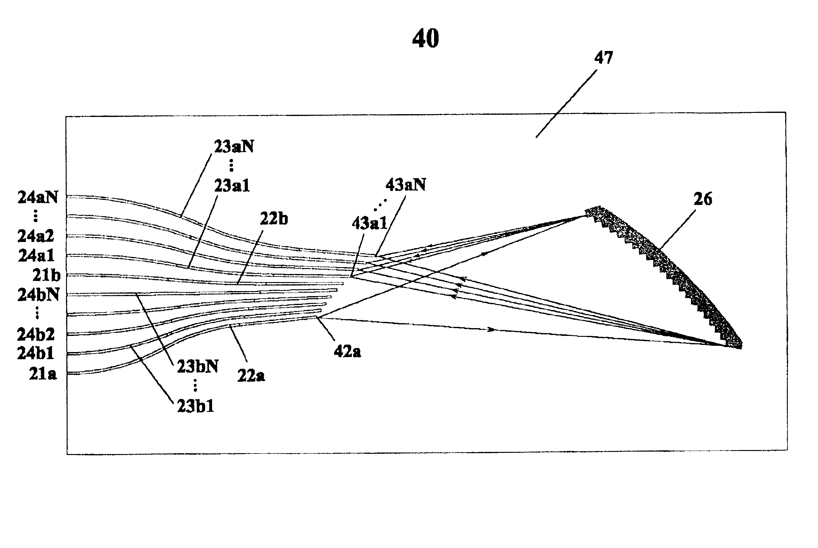 Bidirectional multiplexer and demultiplexer based on a single echelle waveguide grating