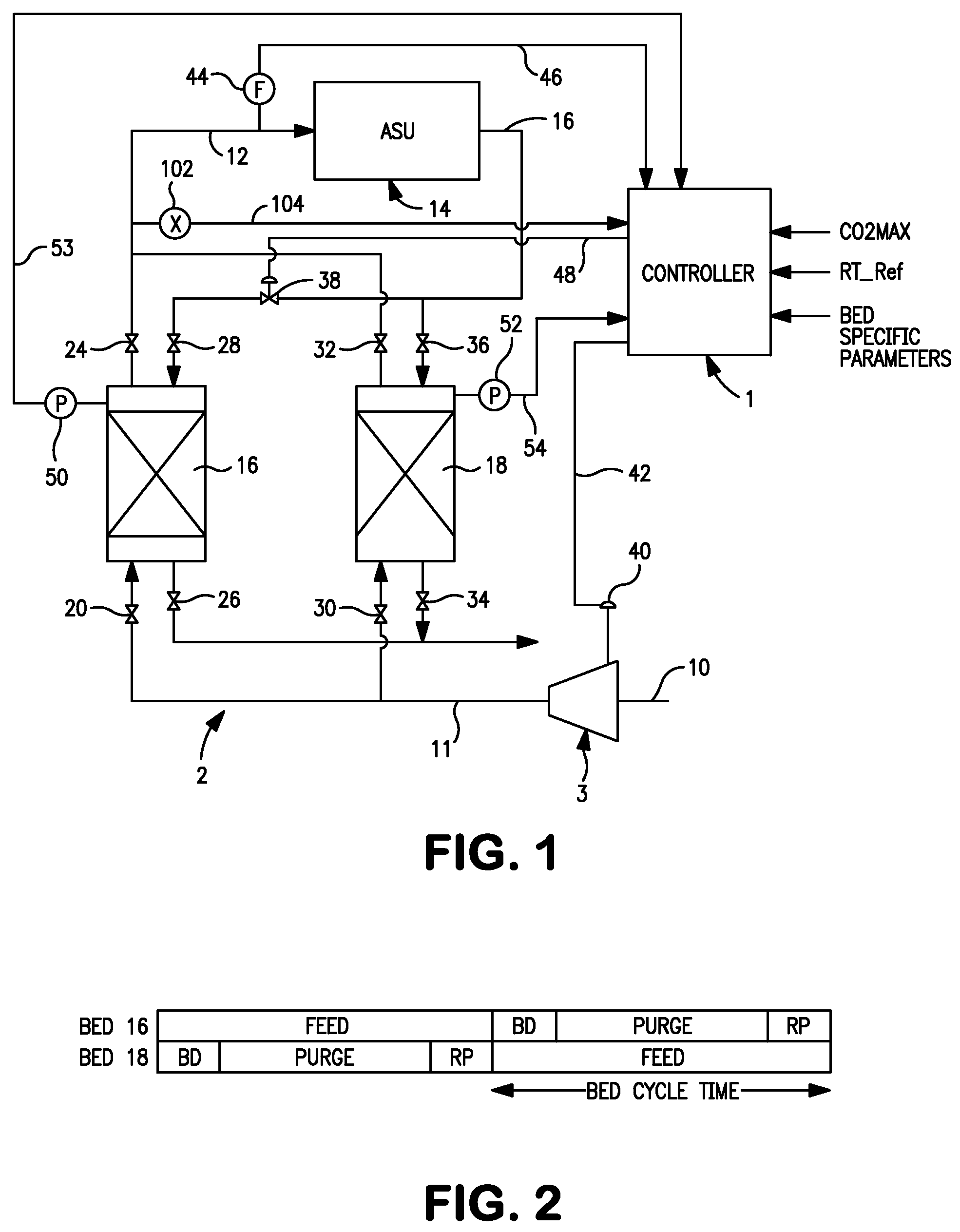 Adsorbent bed repressurization control method