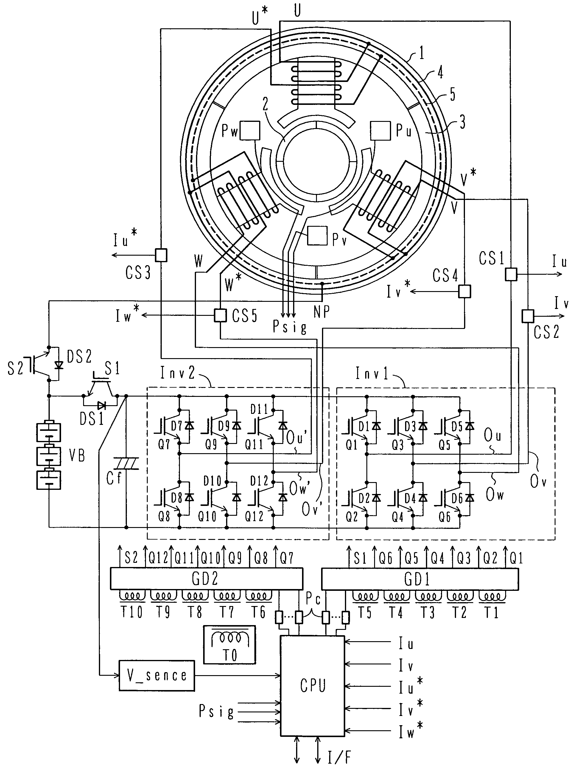 Motor driving device and automobile using the same