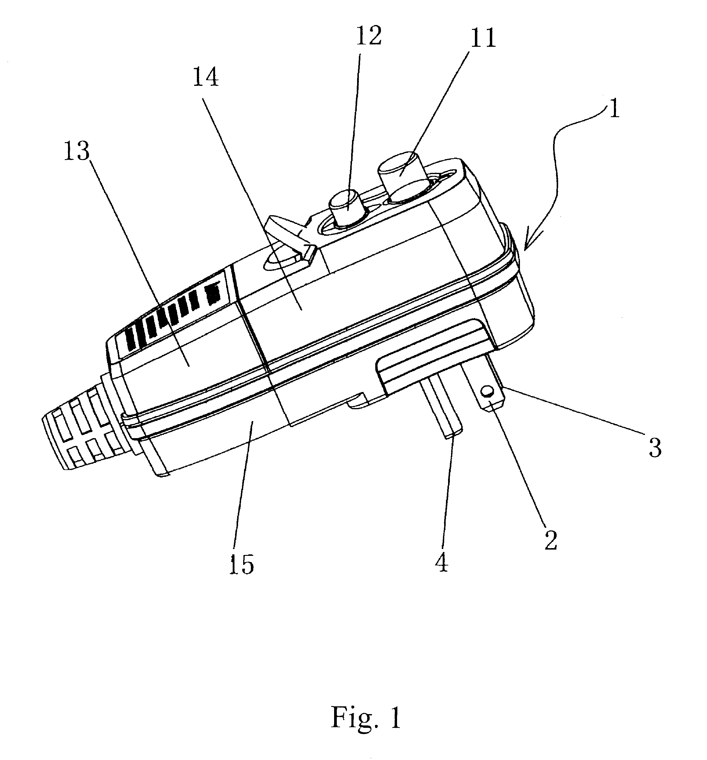 Power plug with cable leakage protective function