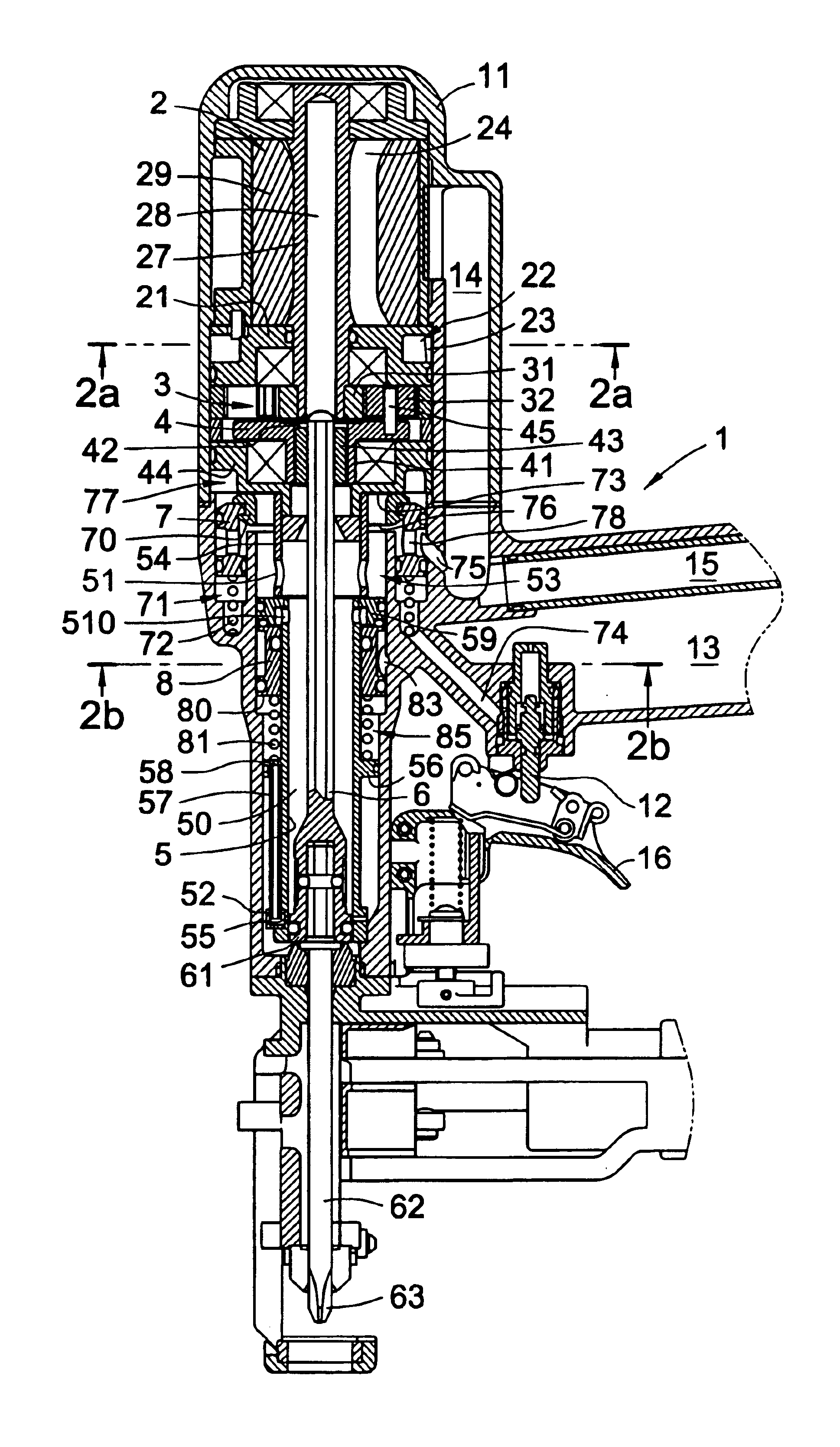 Pneumatic motor driving valve of screw nail gun