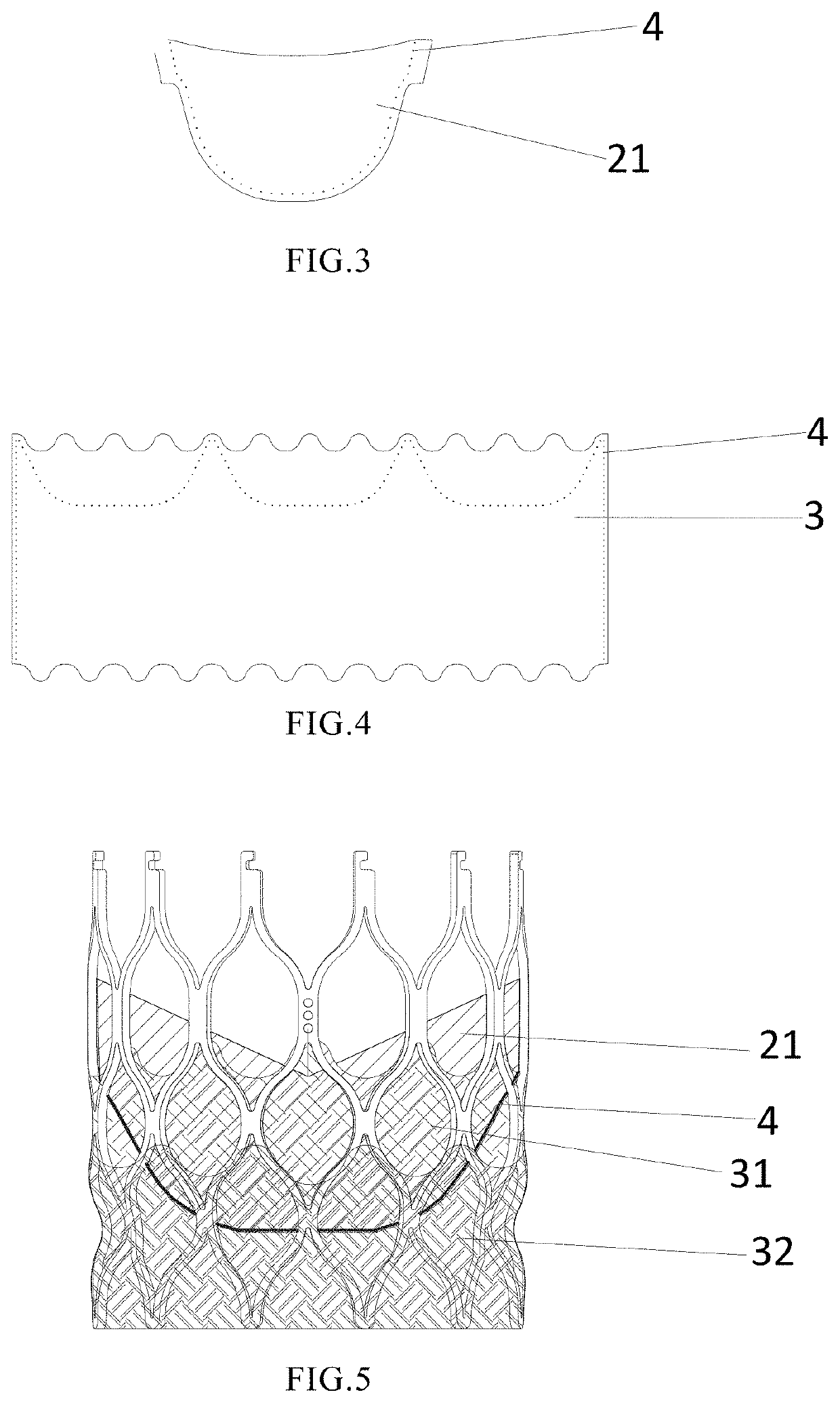 Valved stent and heart valve with same