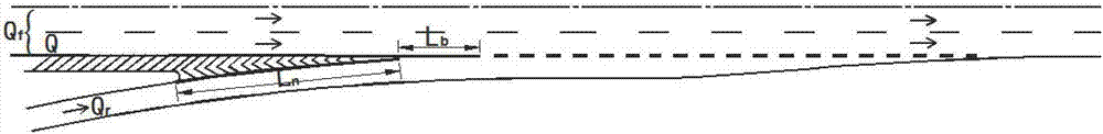 Arrangement method of expressway merging area prohibition afflux line