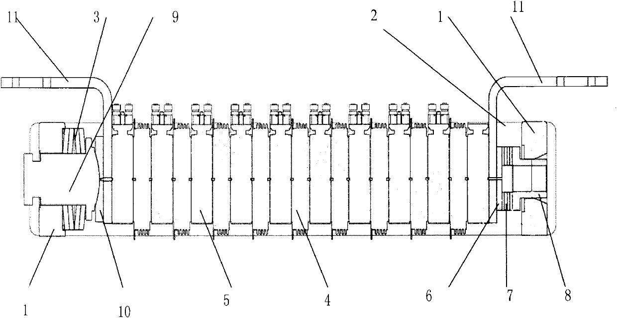 Thyristor pressing mechanism for direct current power transmission converter valve