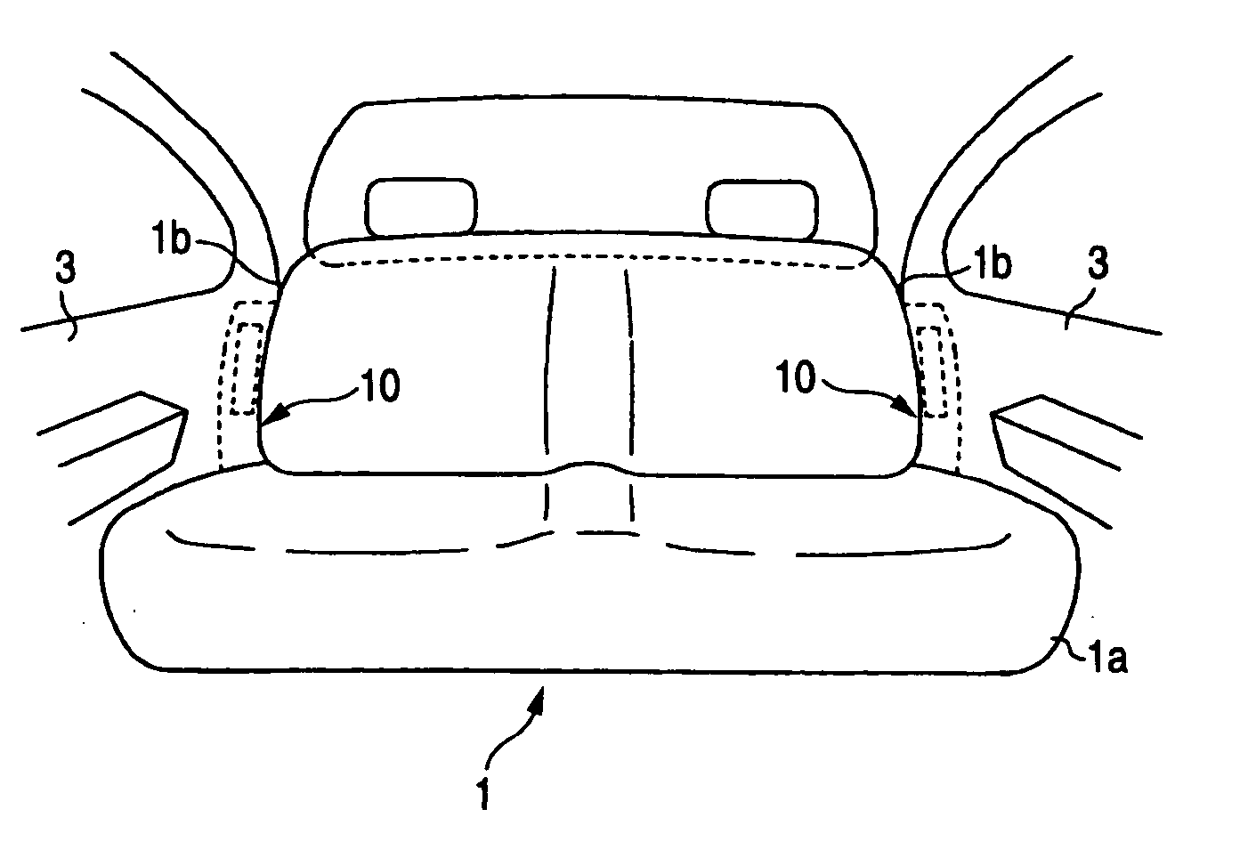 Rear seat side airbag device