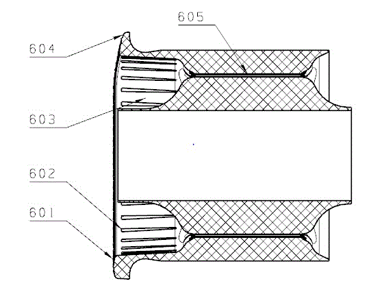 Torsion beam rear suspension frame lining assembly