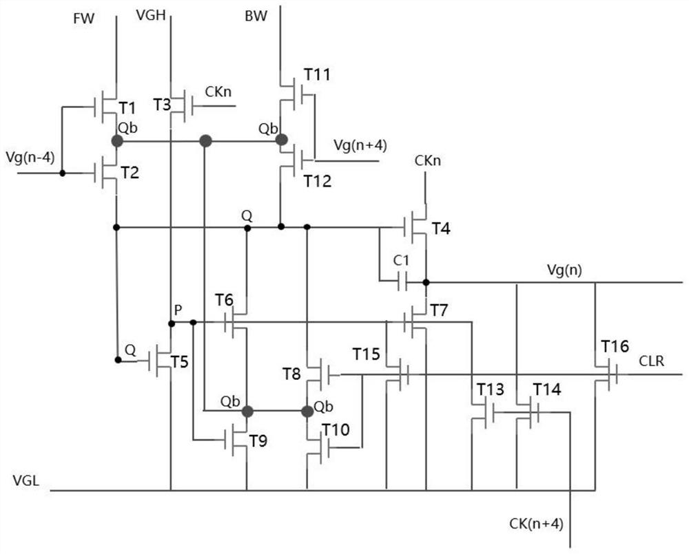 GIP circuit for improving display quality and driving method