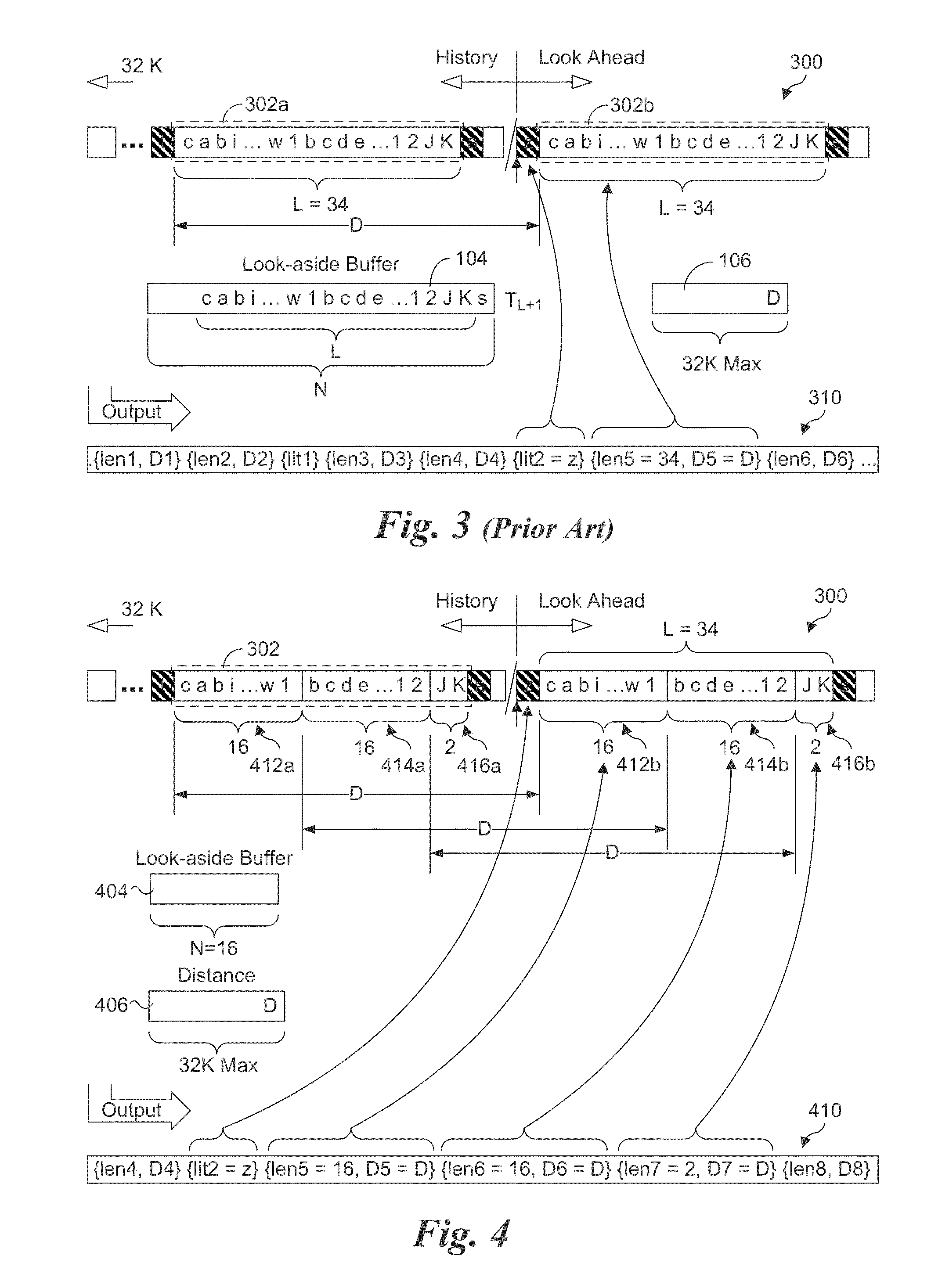 Bitstream processing using coalesced buffers and delayed matching and enhanced memory writes