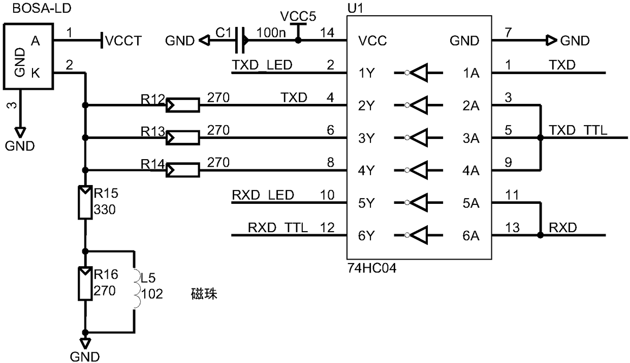 A passive light-splitting rs-485 optical fiber bus embedded terminal