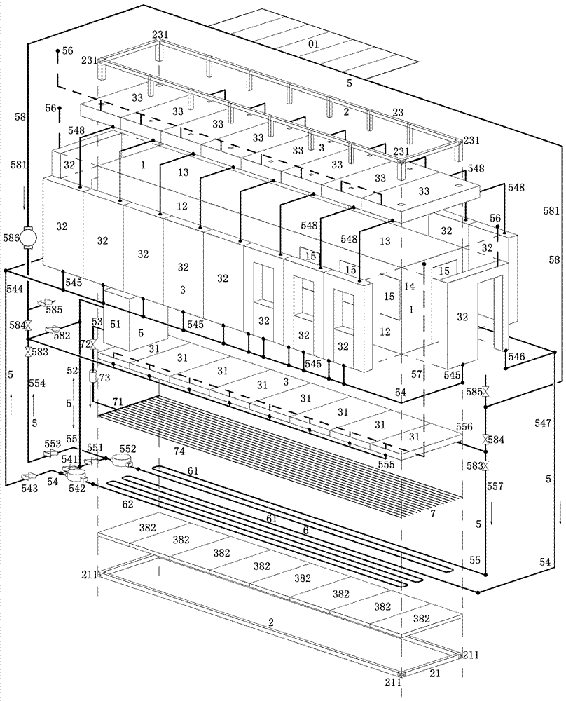 Low-energy-consumption container house and operation method thereof