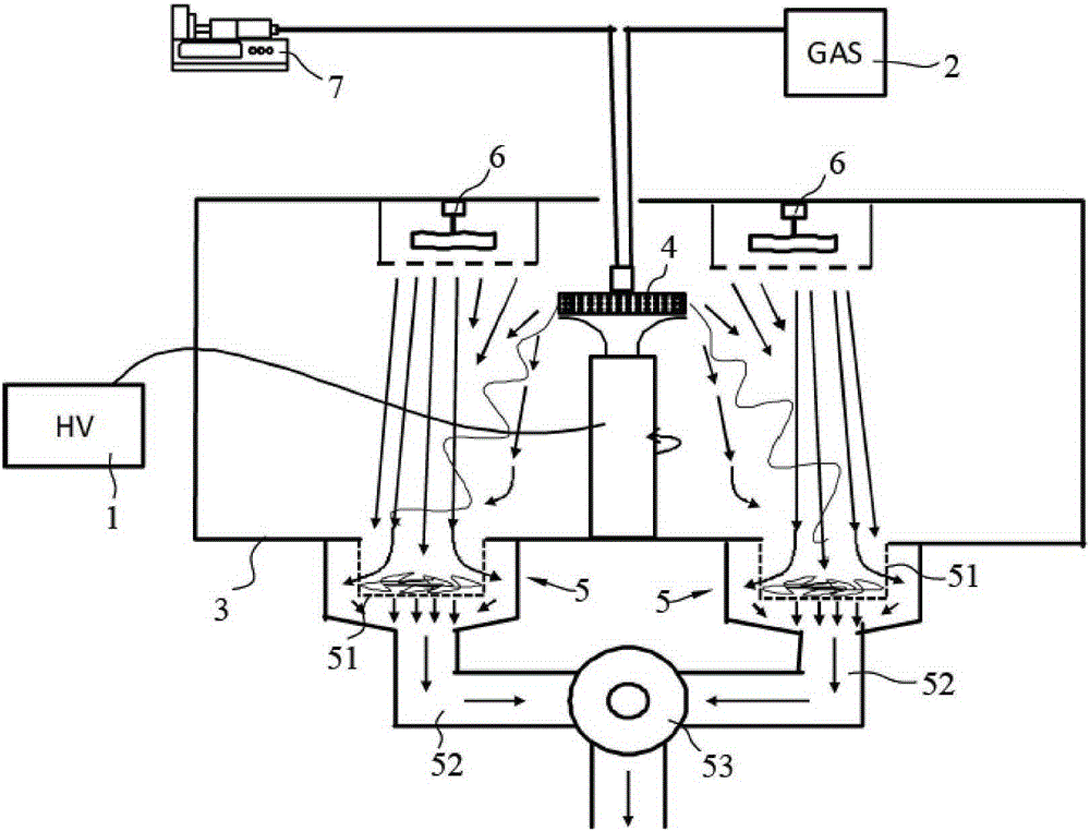 Centrifugal gas-electric spinning device by utilizing negative-pressure array