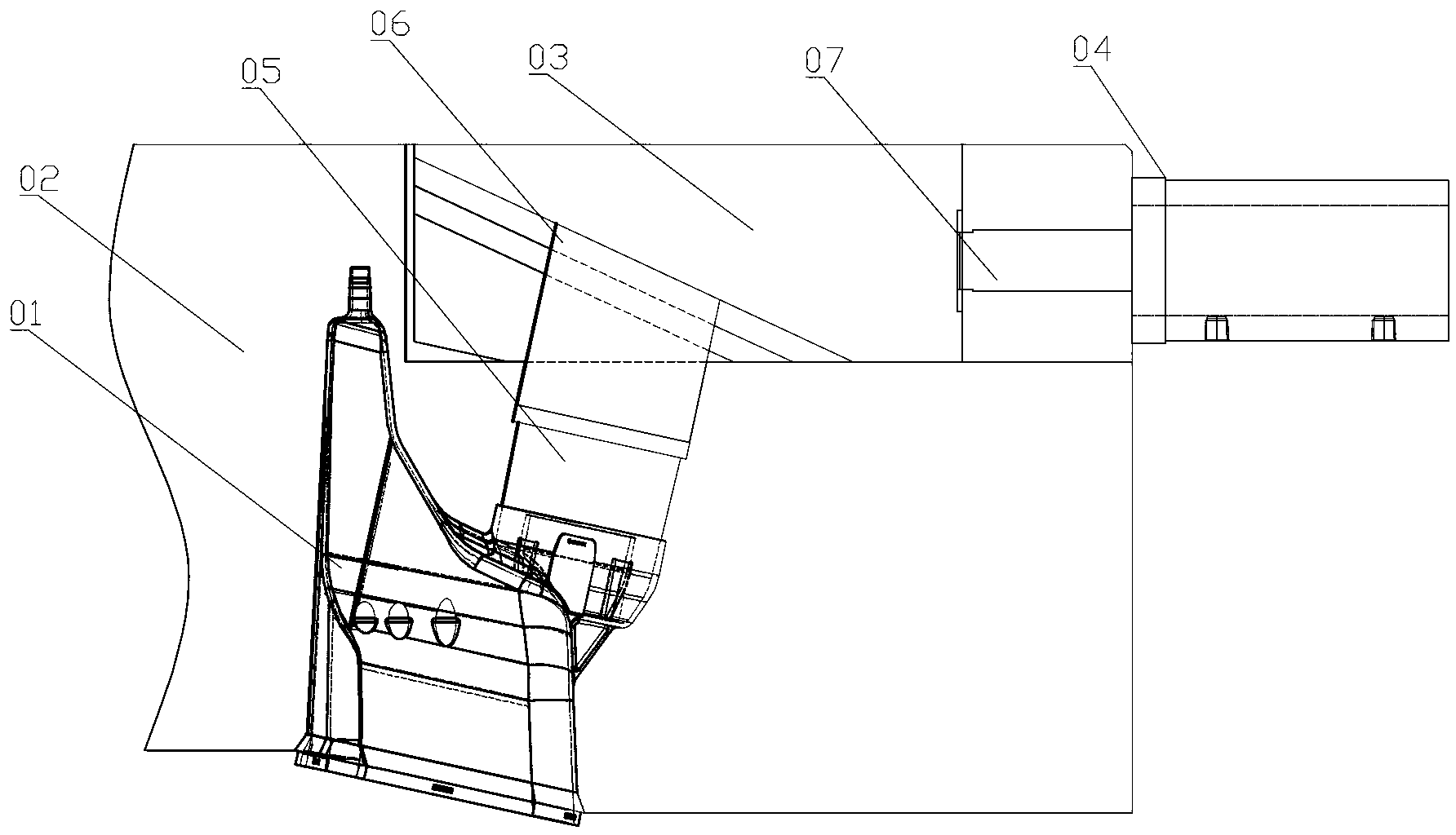 Self-locking structure for plastic mold cylinder slide block