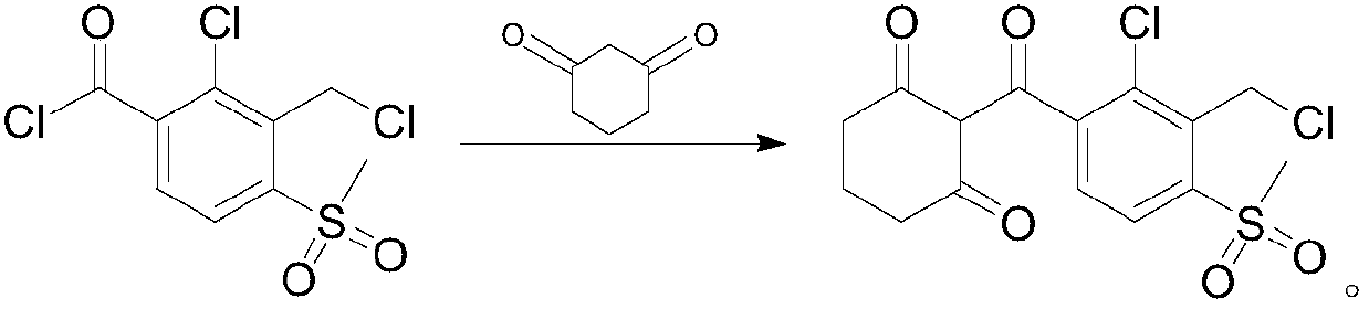 Preparation method of 2-(2-chloro-3-chloromethyl-4-methylsulfonyl benzoyl)-1,3-cyclohexanedione