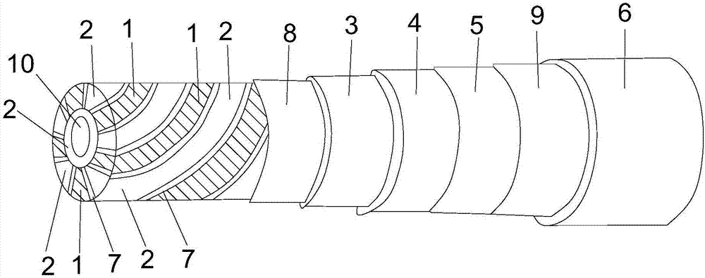 Superconductive graphene composite film line/strip and superconductive graphene composite cable