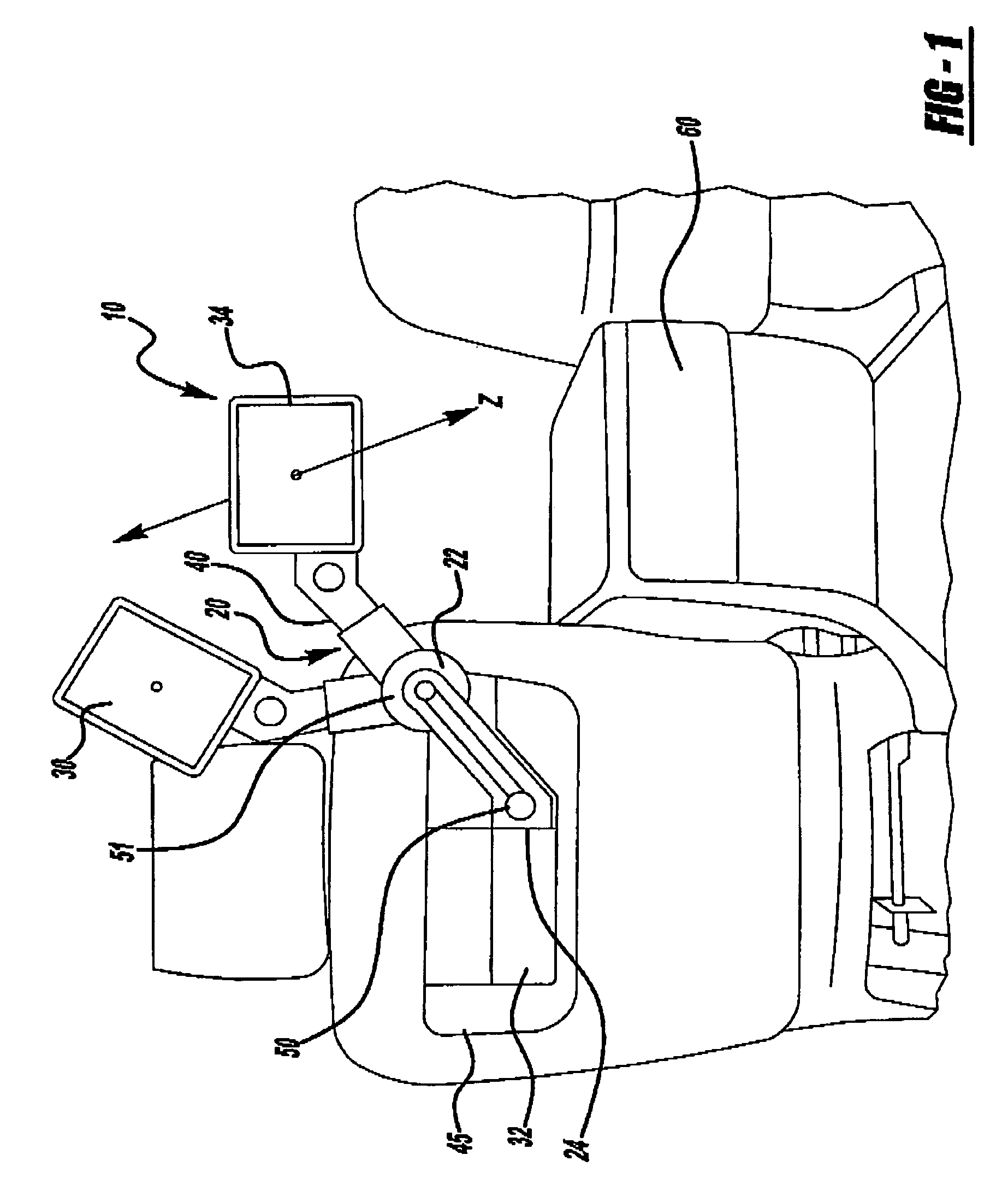 Stowable seat mounted display screen