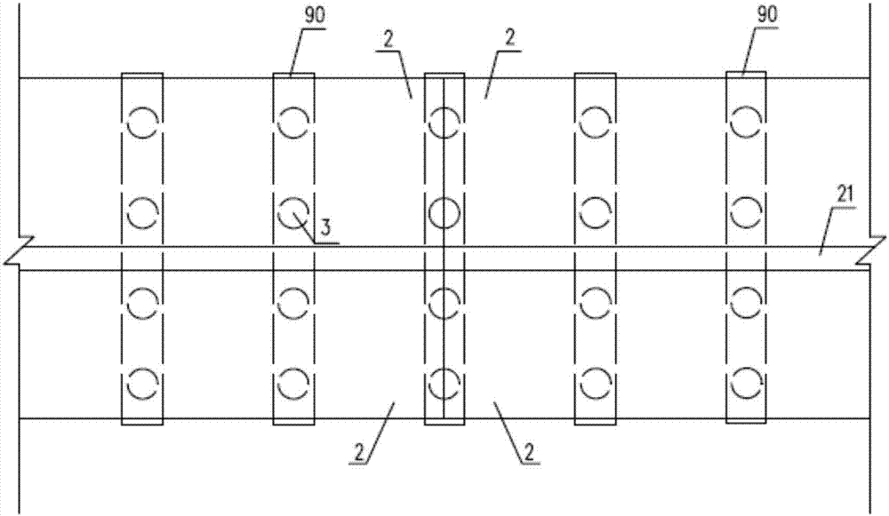 Pile foundation joist split-frame rail-bearing beam structure in the middle and low speed maglev double-line excavation section