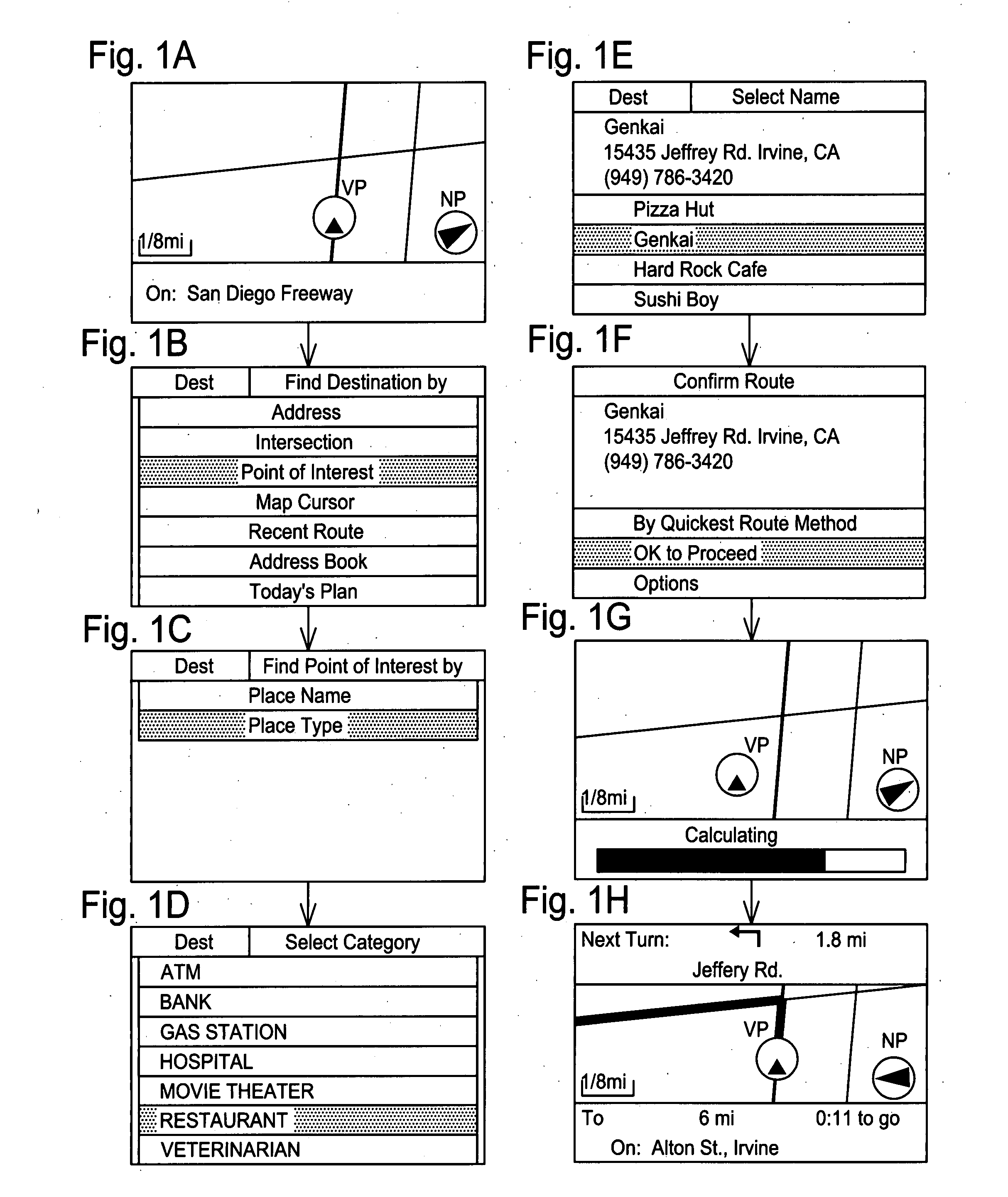 Method and apparatus for displaying route guidance list for navigation system