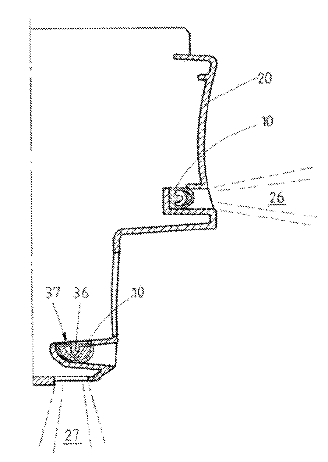 Device for arrangement of sensors for electronic activation of a vehicle hatch