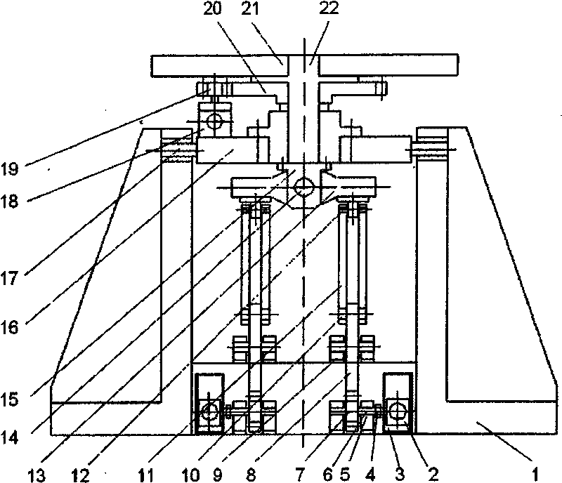 Double connecting rods type reversible table