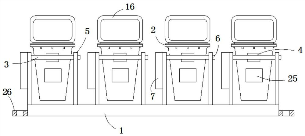 A recycling device for classified garbage that is convenient for dumping