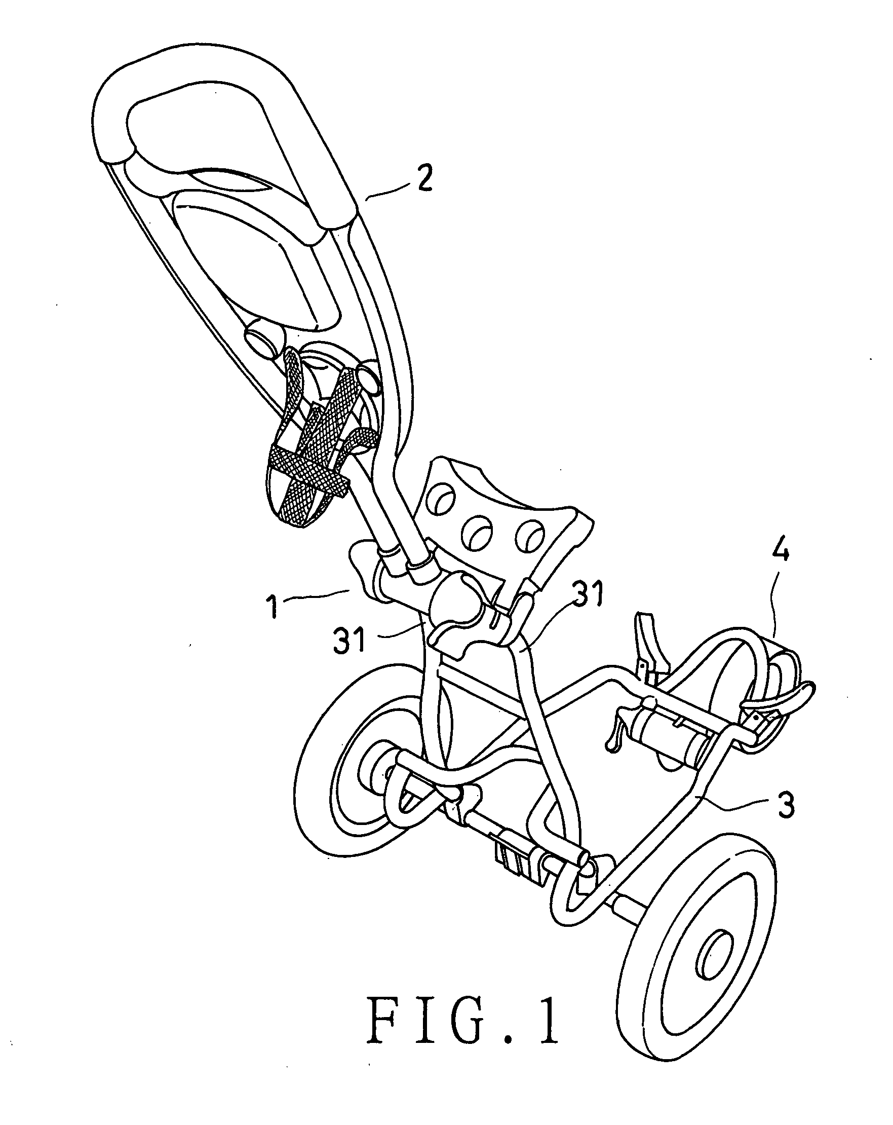 Folding structure of a golf cart