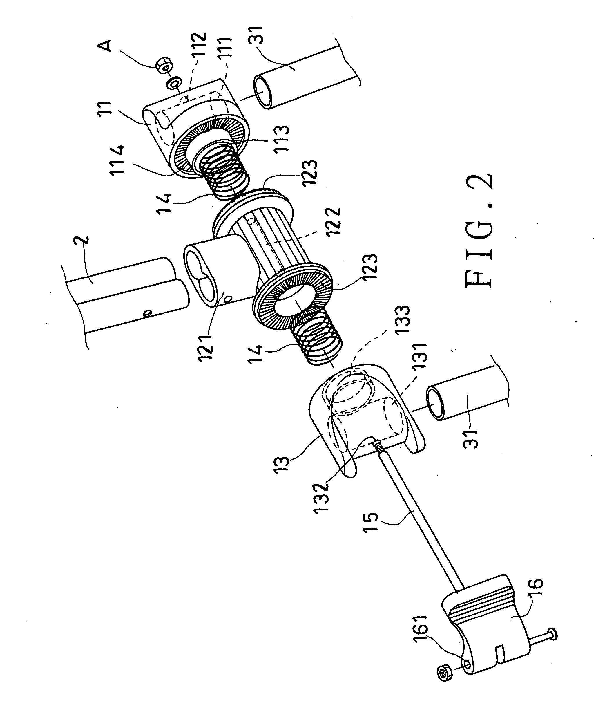 Folding structure of a golf cart